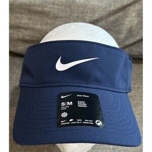 Nike Ace Golf Visor S/M Tennis Pickleball Midnight Navy Men Women  NWT